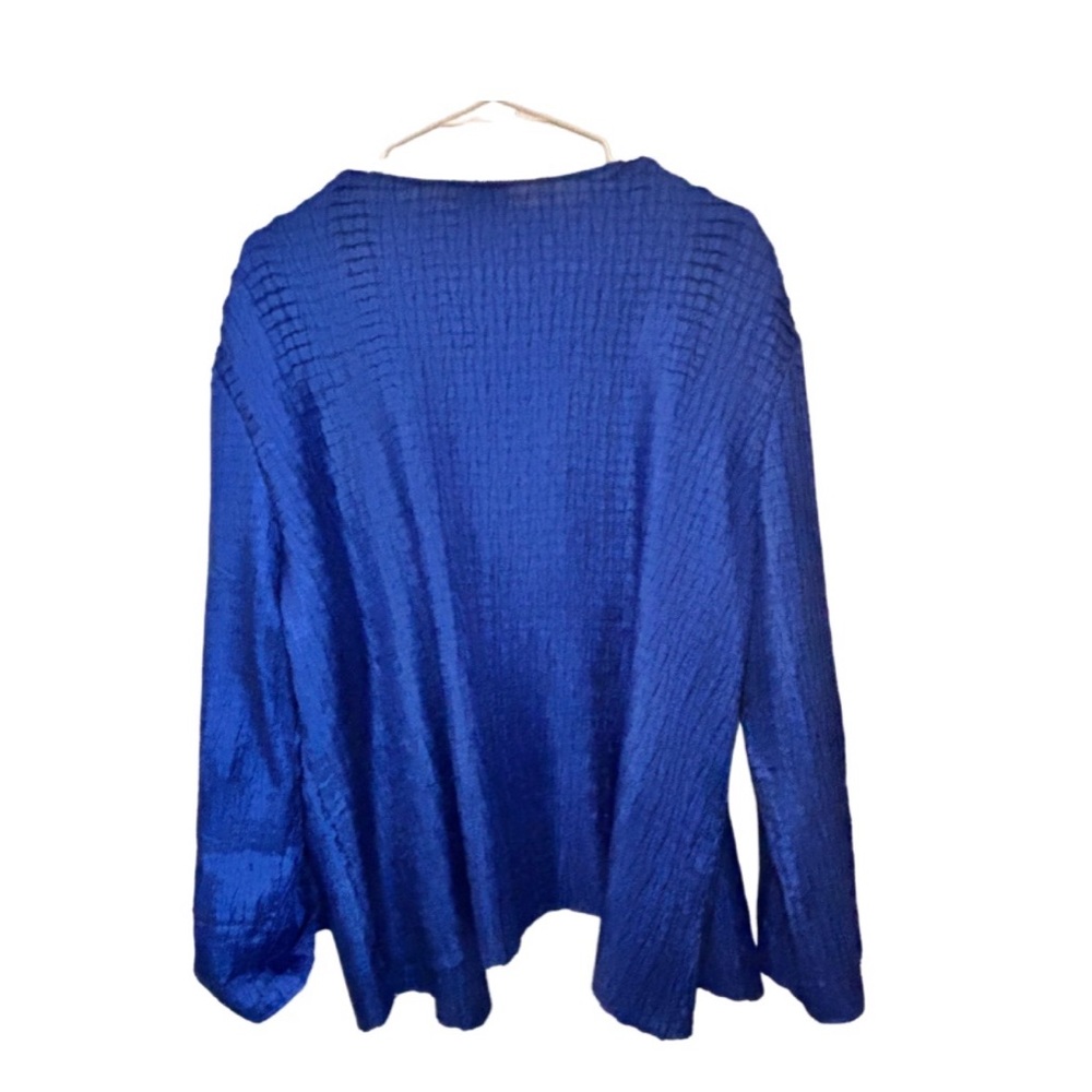 Travelers by Chico Cobalt Blue Textured Open Cardigan Size 3 (XL) - Picture 2 of 3
